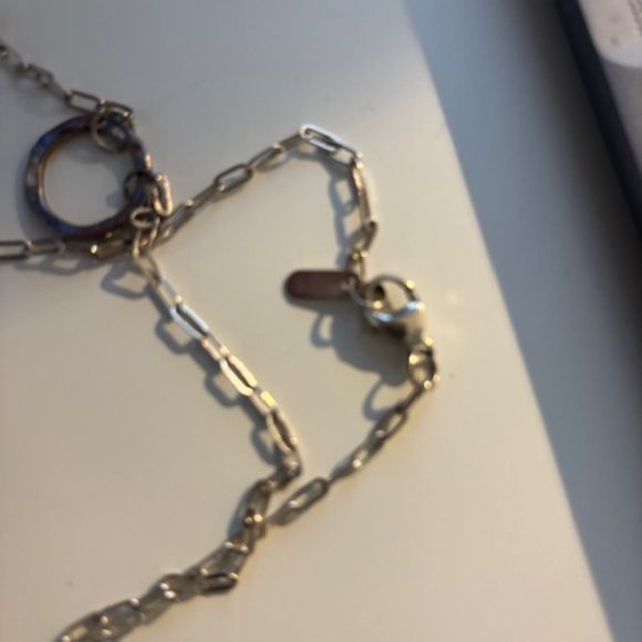 Adina Reyter 925 Sterling Hammered Circle Station LONG Chain Necklace 43" - Picture 2 of 3